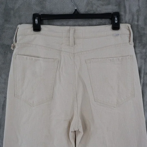 MOTHER The Rambler High Rise Ankle Jeans Women 32 Cream Straight Leg Classic NWT